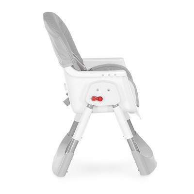 Gray and White Portable Convertible High Chair with Adjustable Tray