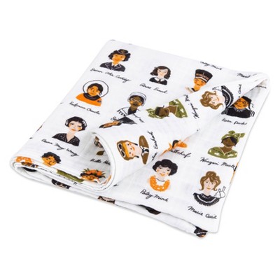 Women in History White Muslin Cotton Baby Swaddle Blanket
