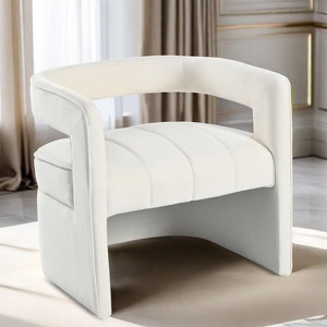 CAVINAS Velvet Accent Chair with Curved Backrest,Fully Upholstered Living Room Chairs,Reading Chairs for Living Room - 1 of 4
