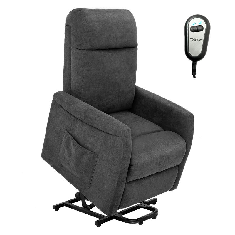 Costway Power Lift Recliner Chair for Elderly Living Room Chair w/ Remote Control Grey\Brown, 1 of 11