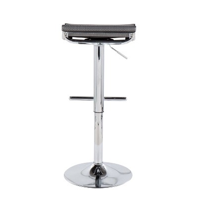 Mirage Ale Adjustable Silver Mesh and Chrome Swivel Barstool