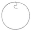 EVERLY JEWELRY | Sterling Silver 11 1/3ct TGW Created White Sapphire Tennis Necklace, 15 inc + 3 inc - 4 of 4