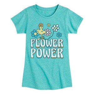 Girls' - Peanuts - Flower Power Fitted Short Sleeve Graphic T-Shirt - 1 of 4