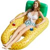 Jasonwell Inflatable Pool Float for Adults, Lounger Raft with Cup Holders, Floating Chair for Pool, Lake & Beach, Pineapple - 3 of 4