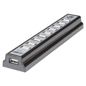 Manhattan® 10-Port USB 2.0 Desktop Hub in Silver - 1 of 4