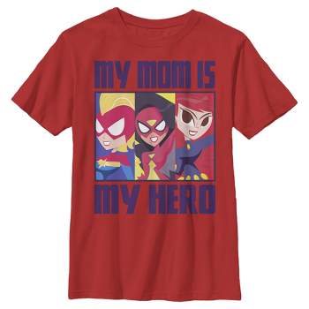 Boy's Marvel My Mom Is My Hero Cartoon Heroes T-Shirt