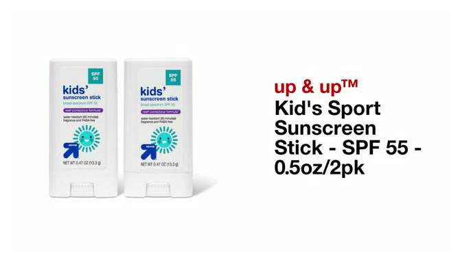 Kid&#39;s Sport Sunscreen Stick - SPF 55 - 0.47oz/2pk - up &#38; up&#8482;, 2 of 6, play video