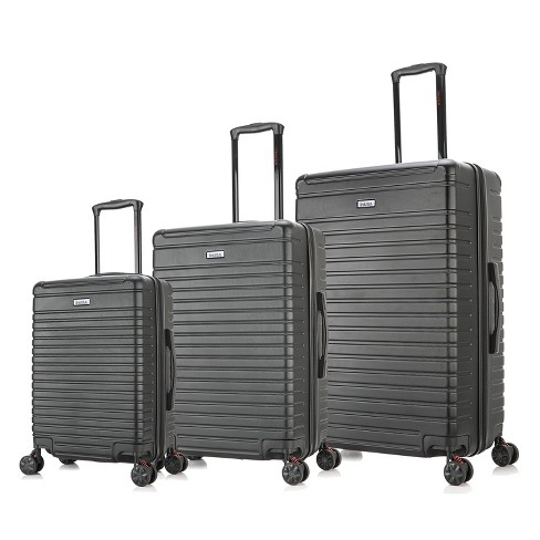 Inusa Ally 3-Piece Lightweight Hardside Spinner Luggage Set Black