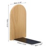 Unique Bargains Non-skid Round Head Wood Bookend with Metal Base 2 Pcs - 2 of 4