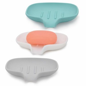 Aoibox 3 Pack Silicone Soap Dish with Drain, Bar Soap Holder for Shower Bathroom, Self Draining Waterfall Soap Tray for Kitchen - 1 of 4