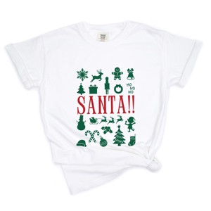 Santa Christmas Icons - Womens Garment Dyed Tee - 1 of 4
