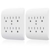 ELEGRP 6 Outlet Extender with Central Anchor, 3 Prong Grounded Wall Tab, Multiple Outlet Extender with 6 Electrical Outlets, ETL Listed, White 2 Pack - 2 of 4