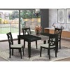 HomeStock 5-Piece Rectangle Black Finish Solid Wood Top Dining table with 4-Chairs with Butterfly Leaf Cross Back - 2 of 4