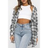 Clearlove Womens Plaid Long Sleeve Button Down Shirts Long Jackets Oversized Fashion Outfits Clothes - 2 of 4