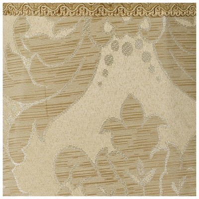 Ivory Brocade Fabric Large Lamp Shade with Brass Fitter
