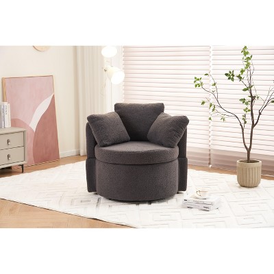 NicBex Swivel Chair with Storage Accent Chair With Back Cushion Living Room Chair for Reading Room, Bedroom