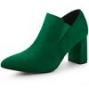 Perphy Women's Pointed Toe Chunky Heels Ankle Booties - 3 of 3