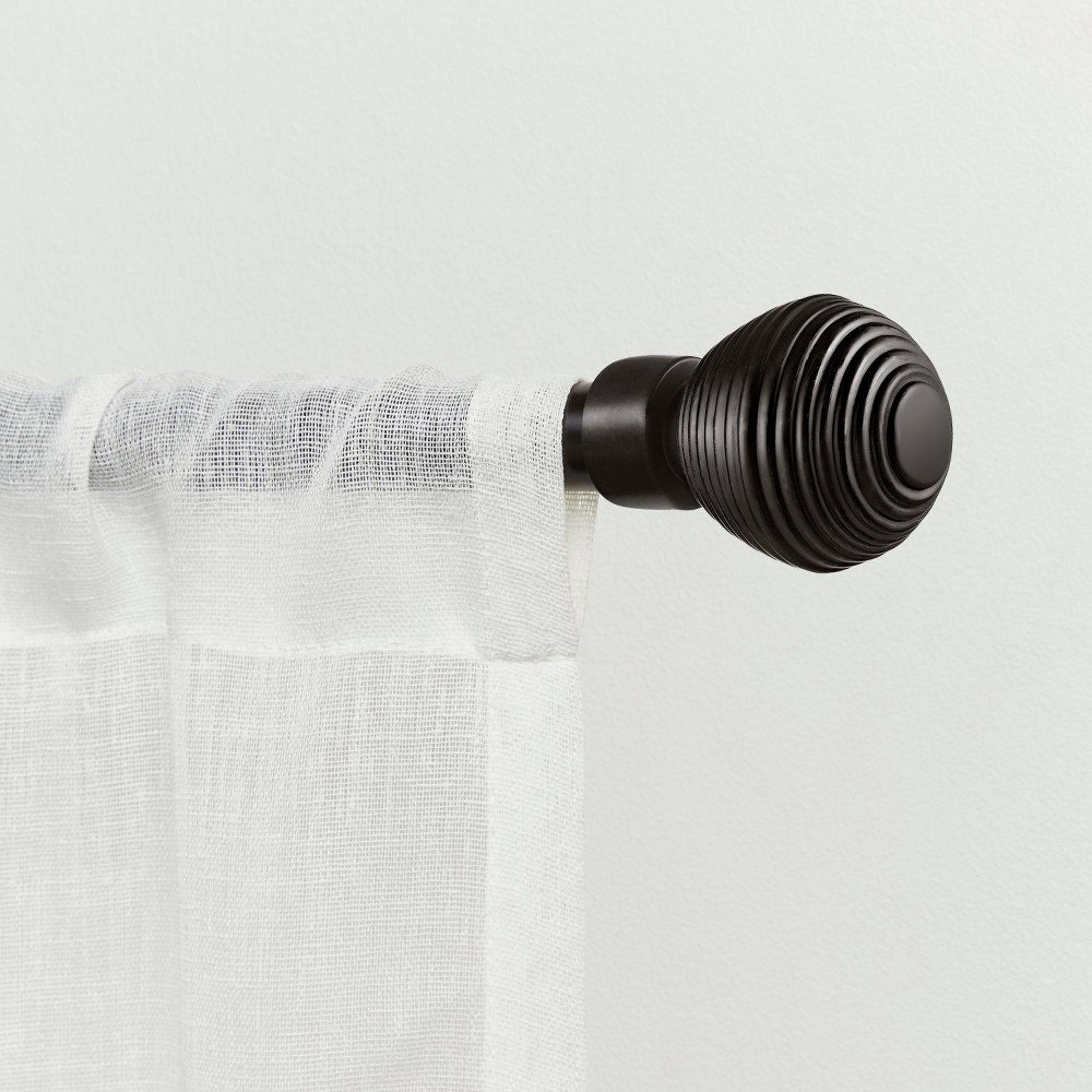 Exclusive Home 36"-72" Modern Layer Curtain Rod - Matte Bronze: Adjustable Iron, Single Rod, 25lb Capacity