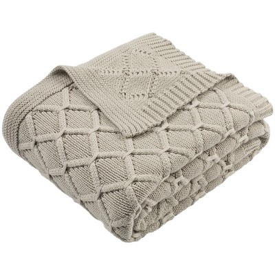 Petal Knit Throw Blanket - THR200 - Pale Pink - 50" x 60" - Safavieh