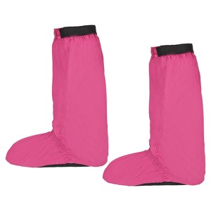 Unique Bargains Waterproof Outdoor Protective Zipper Rain Snow Boot Shoe Gaiters 1 Pair Rose Red - 1 of 4