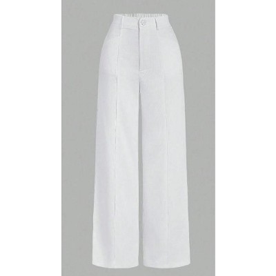 TIME HOLLOW Solid Color Casual Long Pants
