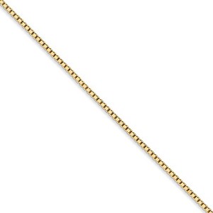 Black Bow Jewelry 1.3mm 14k Yellow Gold Solid Box Chain Necklace - 1 of 4