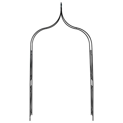 vidaXL Weather-Resistant Garden Arch - Sturdy and Elegant Iron Structure, Ideal for Climbing Plants and Special Occasions, Easy Assemble - Dark Green