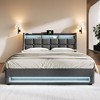 Full size Upholstered Platform bed with a Hydraulic Storage System, LED and USB Charging - image 2 of 4