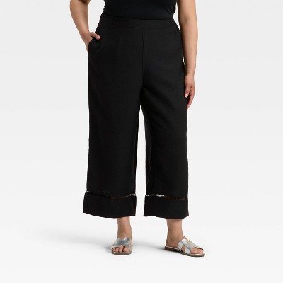 Women's High-Rise Ladder Trim Pull-On Pants - A New Day™