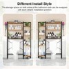 K1 Heavy Duty Tier Over Toilet Storage with Basket and Paper Hook Freestanding Above Toilet Shelf Adjustable Feet Rustic Brown - 4 of 4