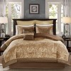 8Pcs BIAB Faux Silk Paisley Jacquard Comforter Set, Luxury Palace Style Bedding Set with Matching Shams and Pillows - 2 of 4