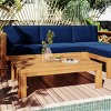 5-Piece Outdoor Patio Wood Sectional Sofa Set with Cushions,Acacia Wood X-Back Seating Group with Ottoman And Tea Table-Maison Boucle - 2 of 4