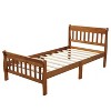 Wood Platform Bed Twin Bed Frame Panel Bed Mattress Foundation Sleigh Bed with Headboard Footboard and Wood Slat Support - 4 of 4