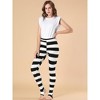 INSPIRE CHIC Women's Printed Stripe High Waist Elastic Waistband Yoga Stirrup Pants - 3 of 4