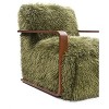 CAVINAS 28.3" Wide Faux Fur Accent Chair,Upholstered Lounge Chair with Curved Wooden Arms,Tight Back & Seat,Armchair for Living Room,Bedroom - 3 of 4