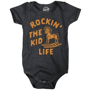 Rockin The Kid Life Baby Bodysuit Sarcastic Graphic Jumper For Infants - Crazy Dog Baby Bodysuit - 1 of 4
