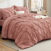 Bedsure | 5/7 Pcs Bed in a Bag Solid Diamond Pintuck Bedding Set for All Season - 3 of 4