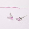 Girl's Classic Round Solitaire Screw Back Sterling Silver Earrings - In Season Jewelry - 4 of 4