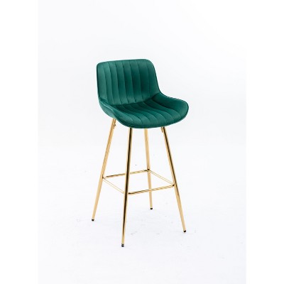 NicBex Set of 2 Bar Stools for Kitchen Island,Velvet Counter Bar Stools with Golden Legs,30 inch Bar Chairs for Dining Rooms,Kitchens Islands