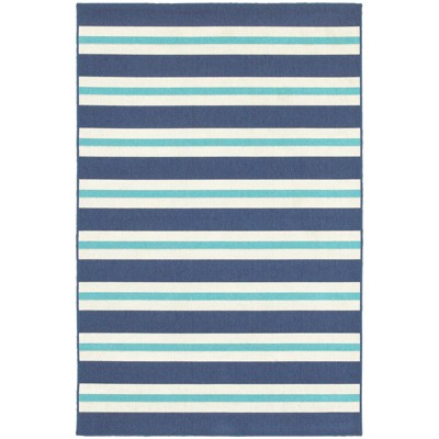 Oriental Weavers Meridian 5701B Blue/ Ivory Indoor/Outdoor Area Rug - 1'10" x 2'10"