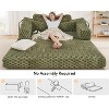 AMERLIFE Foldable Sofa Bed with Plush Faux Fur, Convertible Floor Couch, No Assembly - 4 of 4