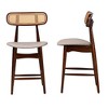 Baxton Studio 2pc Tarana Fabric and Wood Counter Height Barstools: Mid-Century Design, Footrest, Upholstered Seat - 4 of 4