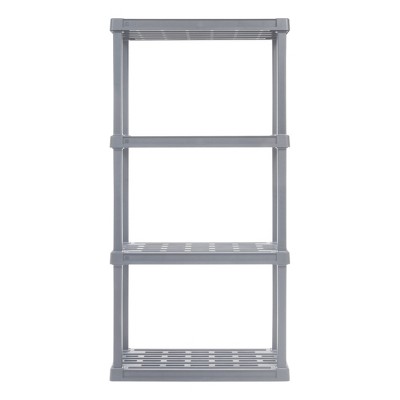 Gray Plastic Heavy Duty 4-Tier Utility Shelf