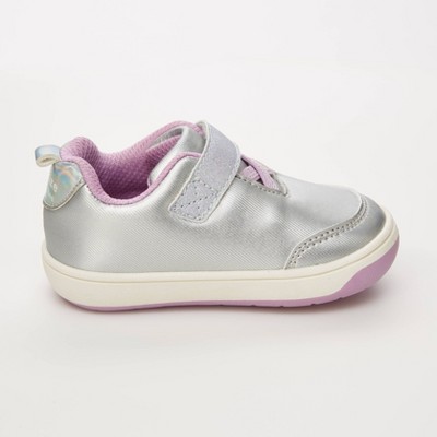 Baby Girls' Stride Rite Flutter Silver Sneakers - Silver 4