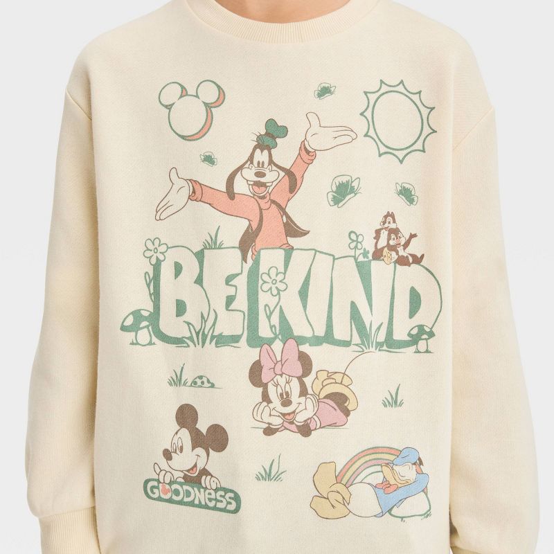 Girls&#39; Disney Mickey Mouse &#38; Friends Nature Dreamy Pullover Sweatshirt - Cream, 2 of 4