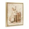 Stupell Industries Neutral Rabbit & Books Floating Frame Canvas Art - 2 of 4