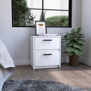 NicBex 18"H Wood Nightstand,Bedside Tables with 2 Drawers and Metal Handles for Bedroom,Living Room - 1 of 4