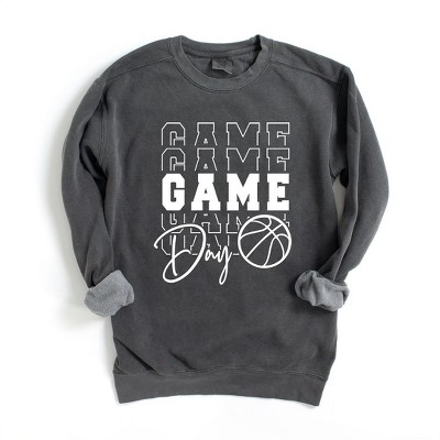 Simply Sage Market Women's  Garment Dyed Graphic Sweatshirt Game Day Stacked Basketball