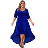 Agnes Orinda Women's Plus Size Velvet Sequin Glitter Half Sleeve Sweetheart Neck Asymmetrical Hem Party Prom Maxi Dresses - 3 of 4