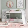 Grungis Twin over Twin Loft Bed with 2 Drawers and Slide,Modern Bunk Bed with Staircase and Ladder and Guardrails,Loft and Bunk Bed for Bedroom - 2 of 4